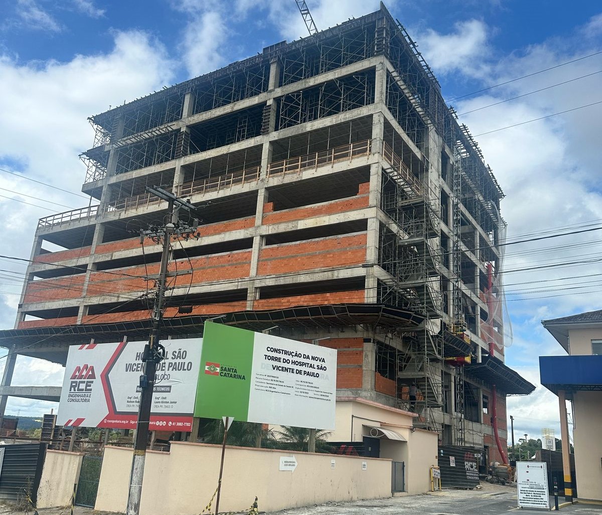 Avançam as obras da torre do Hospital São Vicente de Paulo em Mafra